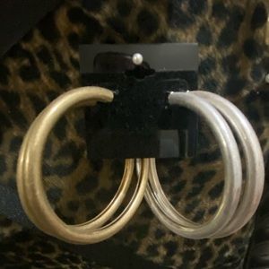 Gold and silver earrings